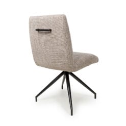 Houston Beige Linen Effect Dining Chair With Black Legs