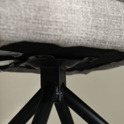 Houston Oatmeal Tweed Effect Dining Chair With Black Legs