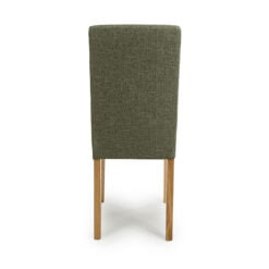 Leon Sage Green Linen Effect Dining Chair With Oak Legs