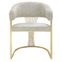 Lexington Cream Leathaire Faux Leather Dining Chair With Gold Legs