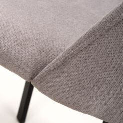 Lincoln Light Grey Linen Effect Dining Chair With Black Legs