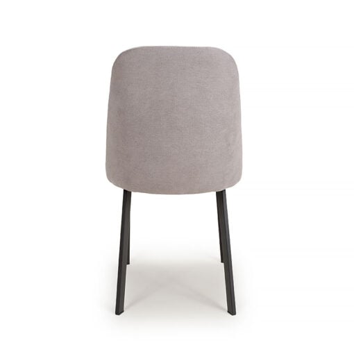 Lincoln Light Grey Linen Effect Dining Chair With Black Legs