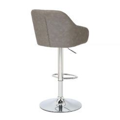 Melrose Charcoal Grey Faux Leather Bar Stool With Chrome Leg