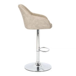 Melrose Mink Faux Leather Bar Stool With Chrome Leg