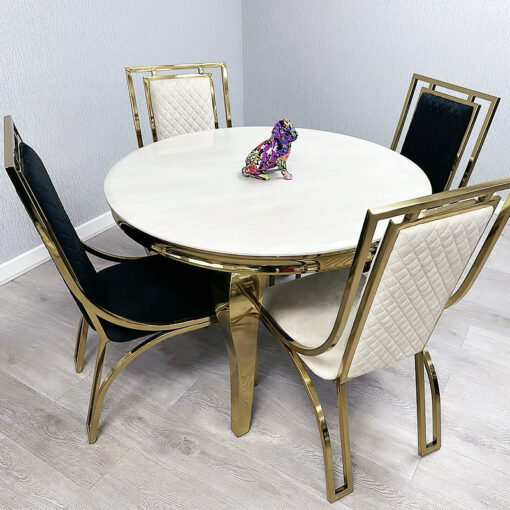 Miami Black Velvet Dining Chair With Gold Legs