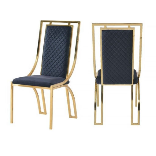 Miami Black Velvet Dining Chair With Gold Legs
