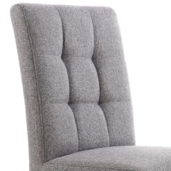 Peyton Linen Effect Steel Grey Dining Chair With Walnut Legs