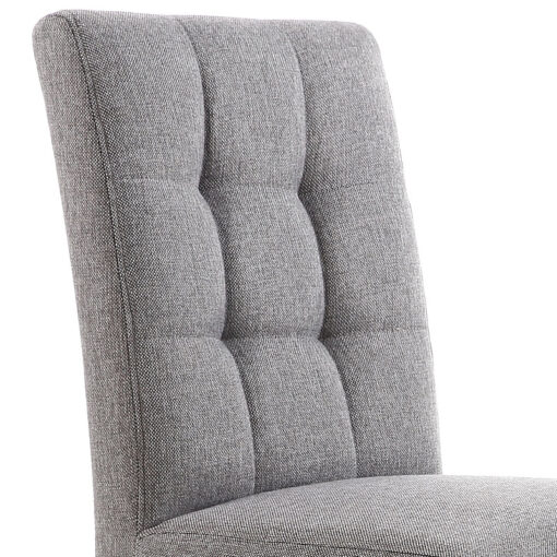 Peyton Linen Effect Steel Grey Dining Chair With Walnut Legs