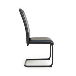 Wyatt Black Faux Leather Cantilever Dining Chair With Black Legs