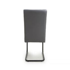 Wyatt Grey Faux Leather Cantilever Dining Chair With Black Legs