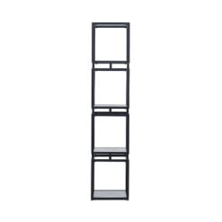 4 Tier Square Black And Grey Industrial Style Display Shelving Unit