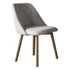 Ariel Light Grey Natural Linen Tub Dining Chair With Ash Wood Legs