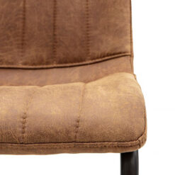 Arlington Tan Brown Faux Leather Industrial Cantilever Dining Chair