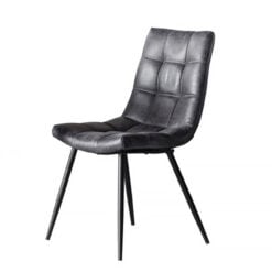 Aspen Dark Grey Industrial Faux Leather Dining Chair