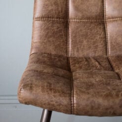 Aspen Tan Brown Industrial Faux Leather Dining Chair