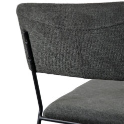 Atlanta Charcoal Grey Fabric Dining Chairs With Black Metal Legs