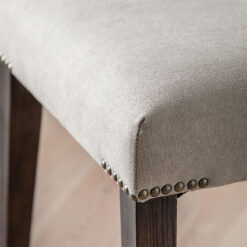 Cambria Natural Grey Linen Dining Chair With Dark Wood Legs