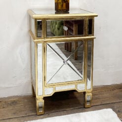 Canterbury Gold Mirrored Glass Venetian Bedside Cabinet