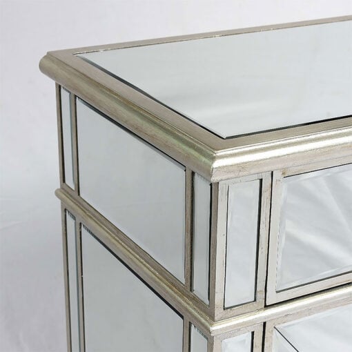 Canterbury Silver Mirrored Glass Venetian Bedside Cabinet