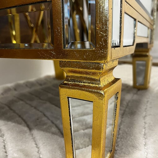 Canterbury 3 Drawer Gold Mirrored Venetian Console Table