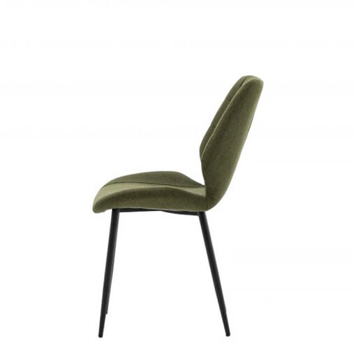 Set Of 2 Chicago Mid-Century Bottle Green Curved Scoop Back Dining Chairs