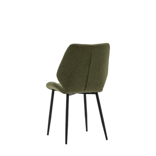 Set Of 2 Chicago Mid-Century Bottle Green Curved Scoop Back Dining Chairs