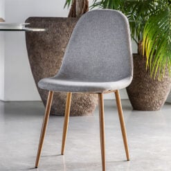 Colorado Light Grey Fabric Dining Chair With Oak Legs