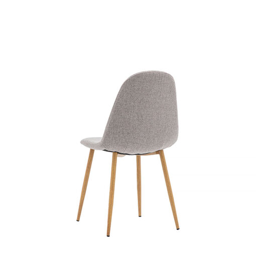 Set Of 2 Colorado Light Grey Fabric Dining Chairs With Oak Legs