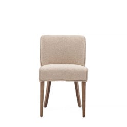Eden Taupe Linen Effect Dining Chair With Oak Legs