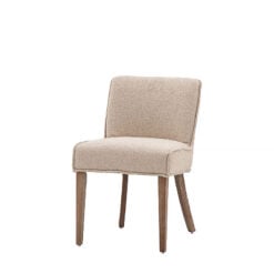 Eden Taupe Linen Effect Dining Chair With Oak Legs
