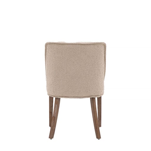 Set Of 2 Eden Taupe Linen Effect Dining Chairs With Oak Legs