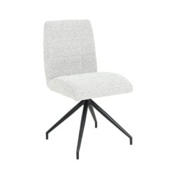 Houston Light Grey Boucle Dining Chair With Black Legs