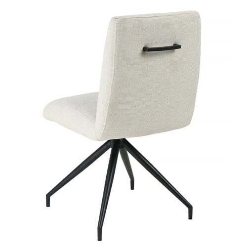 Set Of 2 Houston Light Grey Boucle Dining Chairs With Black Legs