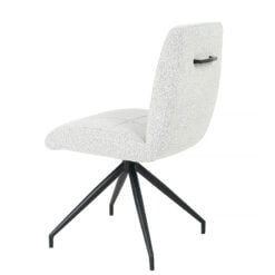 Houston Light Grey Boucle Dining Chair With Black Legs
