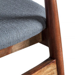 Oslo Grey Fabric Dining Chair With Walnut Stain Wooden Legs