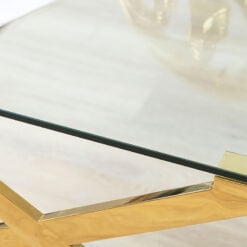 Roswell Premium Gold Metal And Tempered Glass Coffee Table