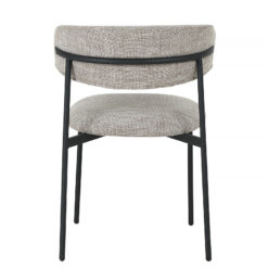 Sofia Oatmeal Tweed Effect Curved Scoop Back Dining Chair