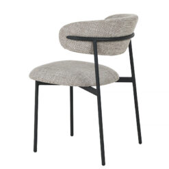 Sofia Oatmeal Tweed Effect Curved Scoop Back Dining Chair