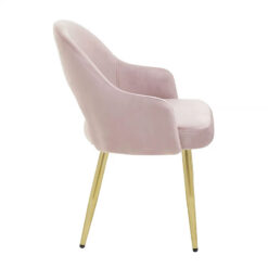 Adelaide Dusky Blush Pink Velvet Dining Chair With Gold Legs