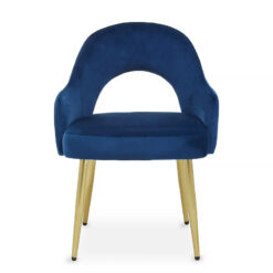 Adelaide Midnight Blue Velvet Dining Chair With Gold Legs