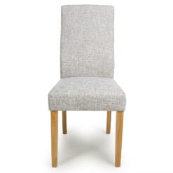 Albany Light Grey Weave Fabric Dining Chair With Wood Legs