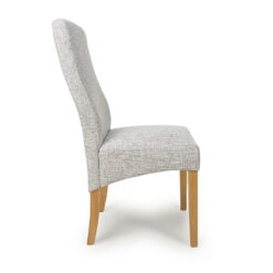 Albany Light Grey Weave Fabric Dining Chair With Wood Legs