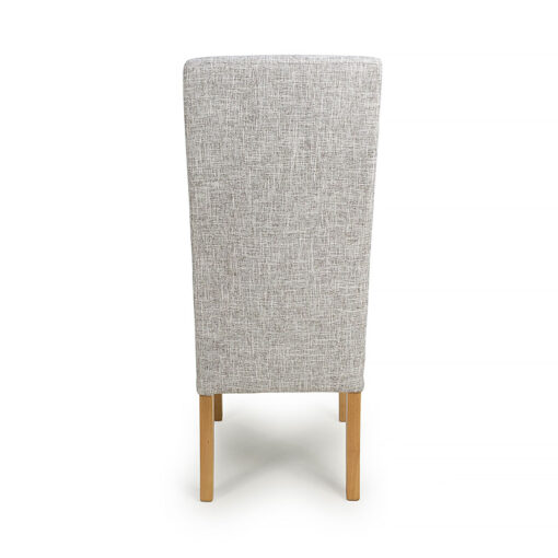 Set Of 2 Albany Light Grey Weave Fabric Dining Chairs With Wood Legs