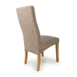 Albany Oatmeal Tweed Fabric Dining Chair With Wood Legs
