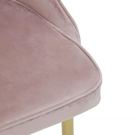 Set Of 2 Alexandria Dusky Blush Pink Velvet Dining Chairs With Gold Legs