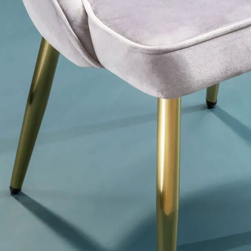 Set Of 2 Alexandria Grey Velvet Dining Chairs With Gold Legs