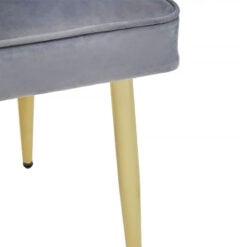 Alexandria Grey Velvet Dining Chair With Gold Legs
