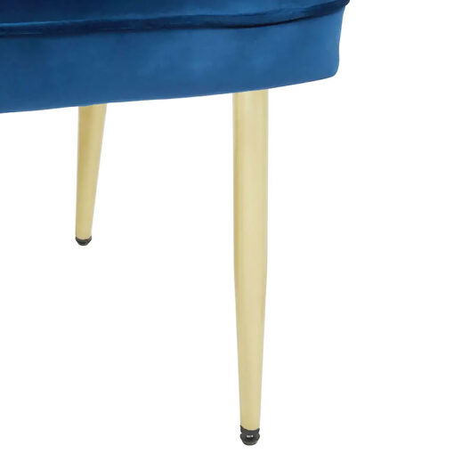 Set Of 2 Alexandria Midnight Blue Velvet Dining Chairs With Gold Legs