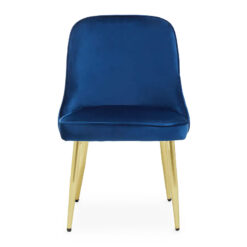 Alexandria Midnight Blue Velvet Dining Chair With Gold Legs