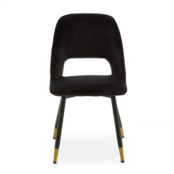 Attica Black Velvet Dining Chair With Black And Gold Legs